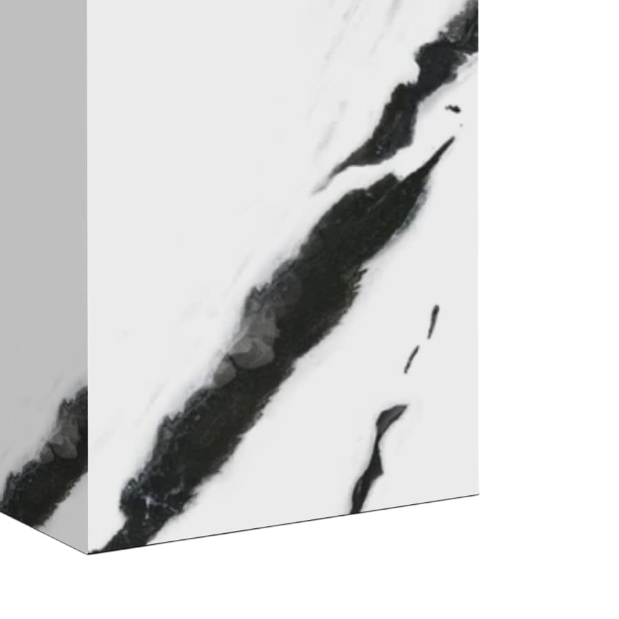Table d'appoint marbre d'ingénierie blanc et noir