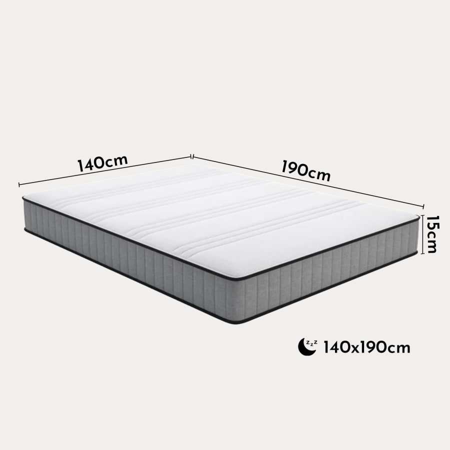 Matelas en mousse 140 x 190 cm &eacute;paisseur 15 cm