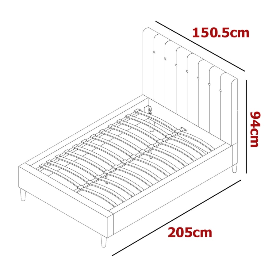 Lit double capitonn&eacute; en tissu velours rose fushia 140x190 cm