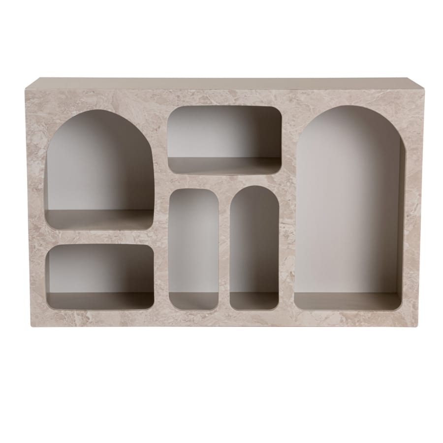 Console avec 6 niches beige 120 cm