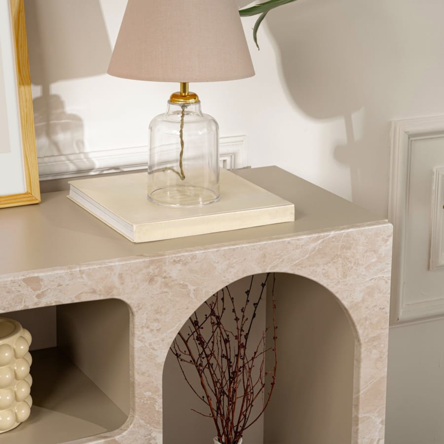 Console avec 6 niches beige 120 cm