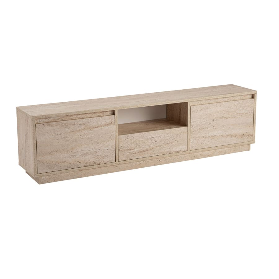 Meuble TV 3 portes 1 niche beige