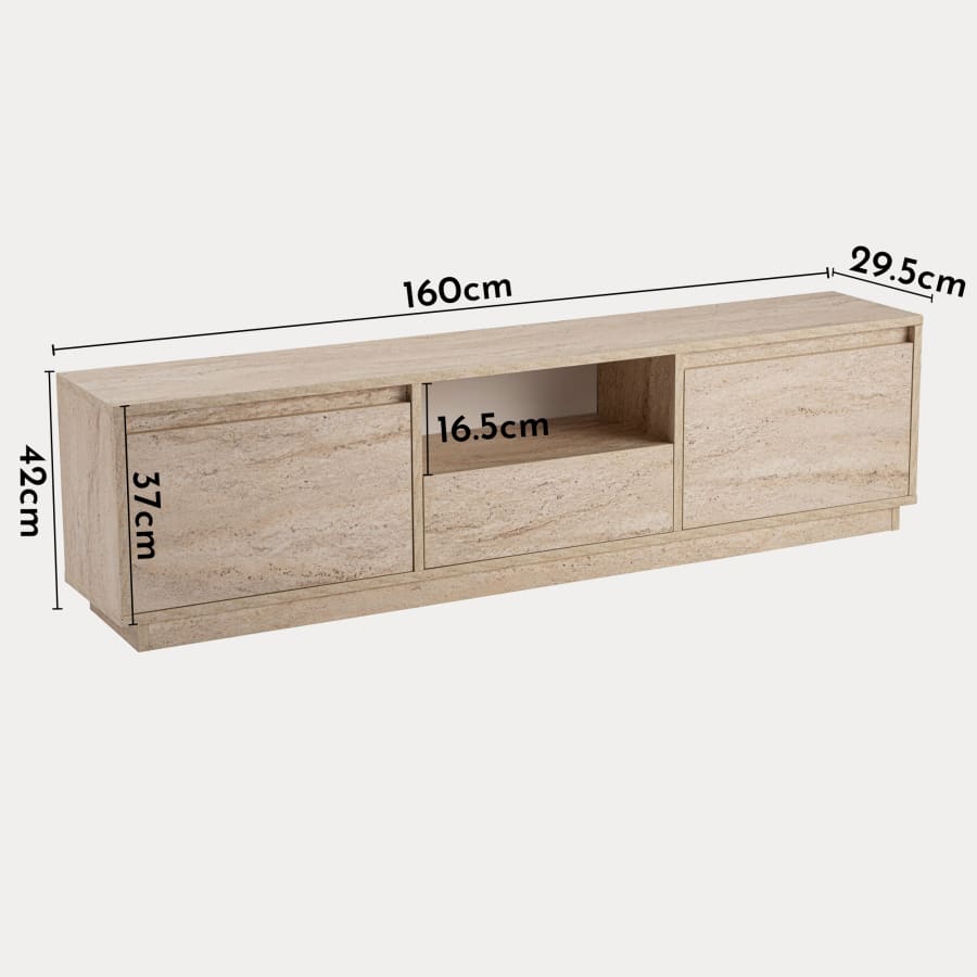 Meuble TV 3 portes 1 niche beige