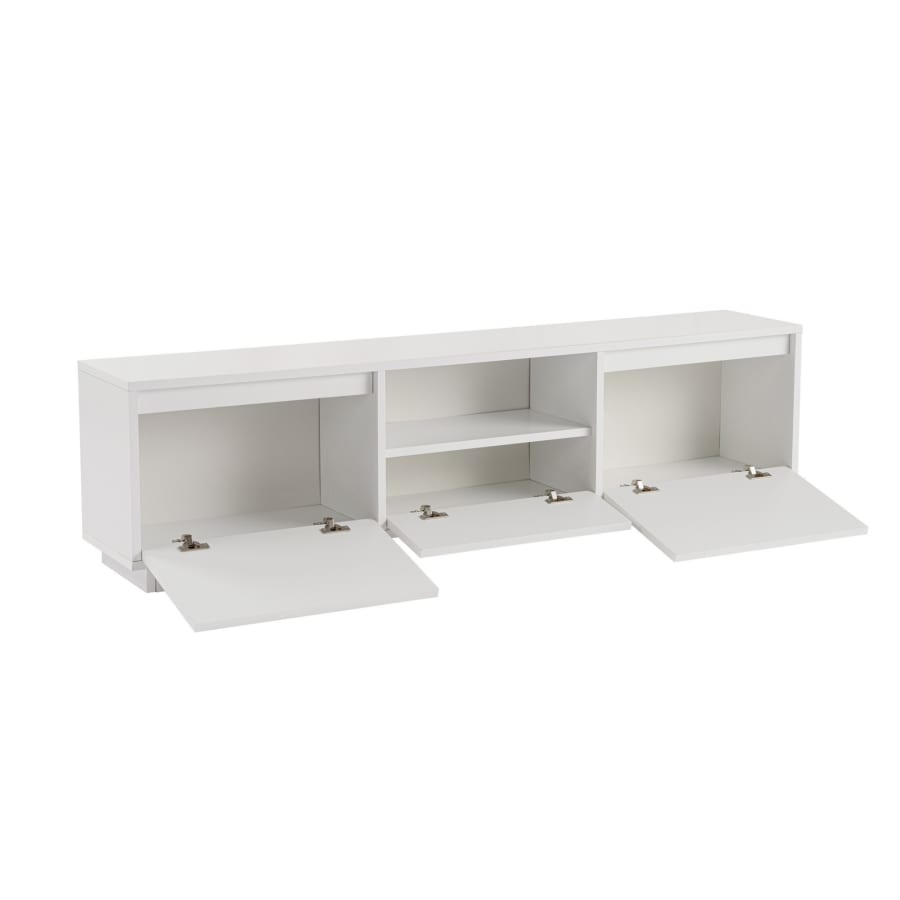 Meuble TV 3 portes 1 niche blanc