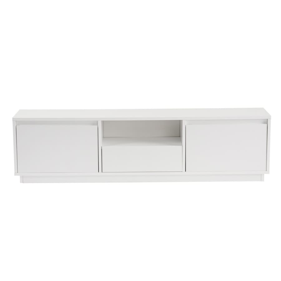 Meuble TV 3 portes 1 niche blanc