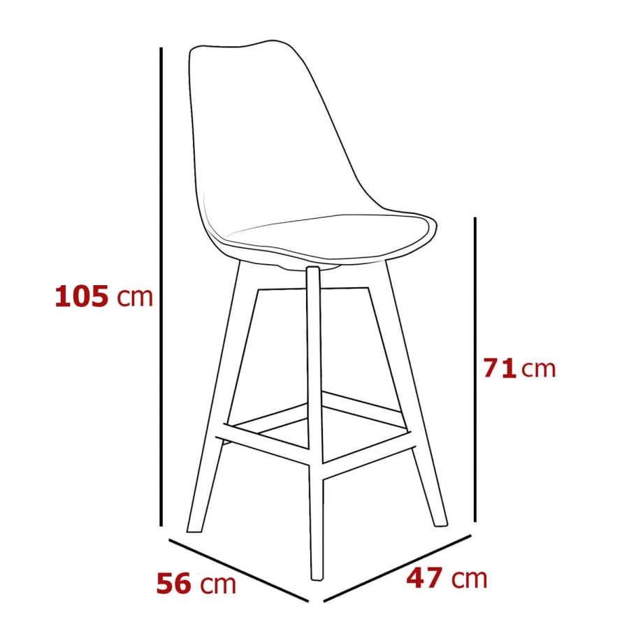 Lot de 2 tabourets de bar scandinaves transparents noirs