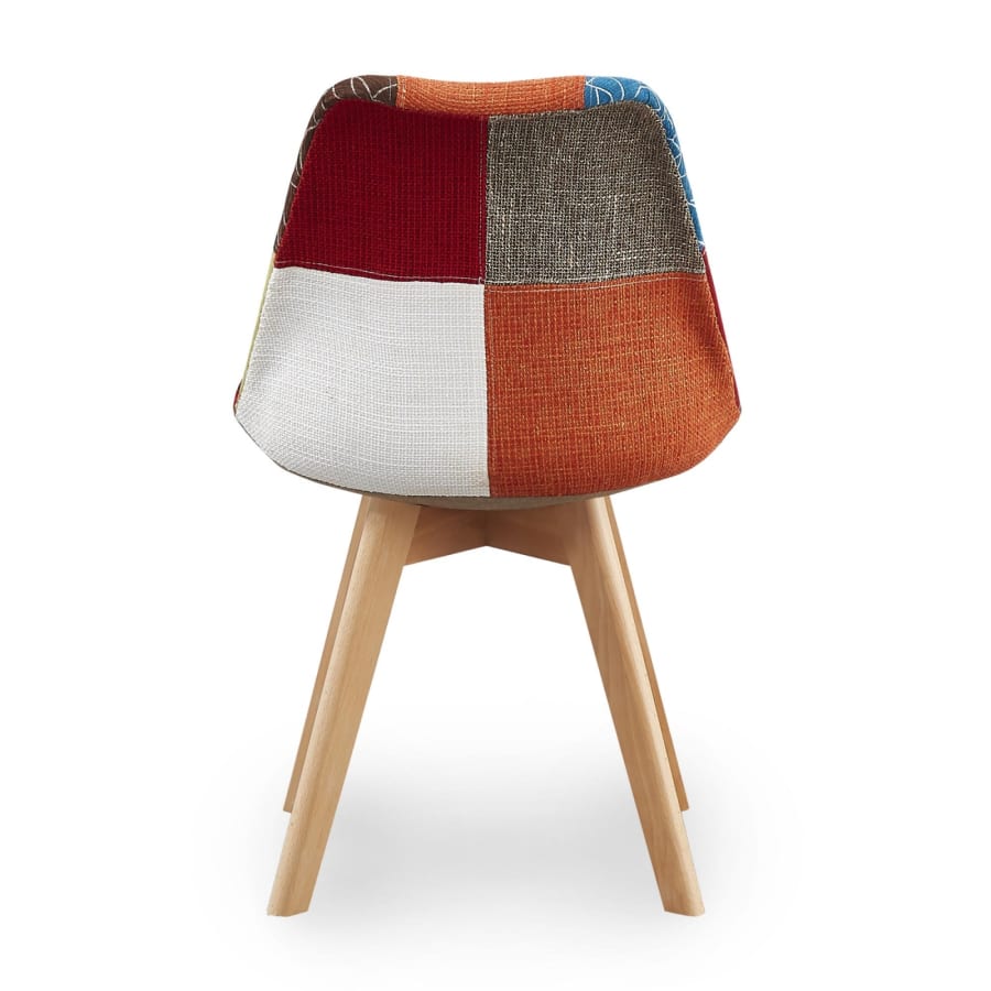 Lot de 4 chaises scandinaves en tissu patchwork
