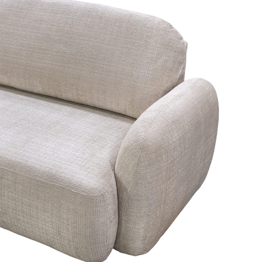 Canapé d'angle convertible avec coffre en tissu beige - Angle gauche