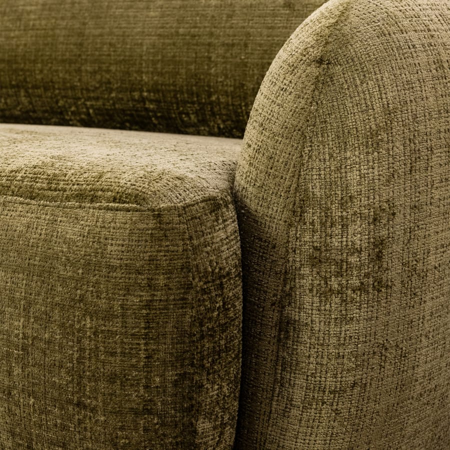 Canapé d'angle convertible avec coffre en tissu vert - Angle gauche