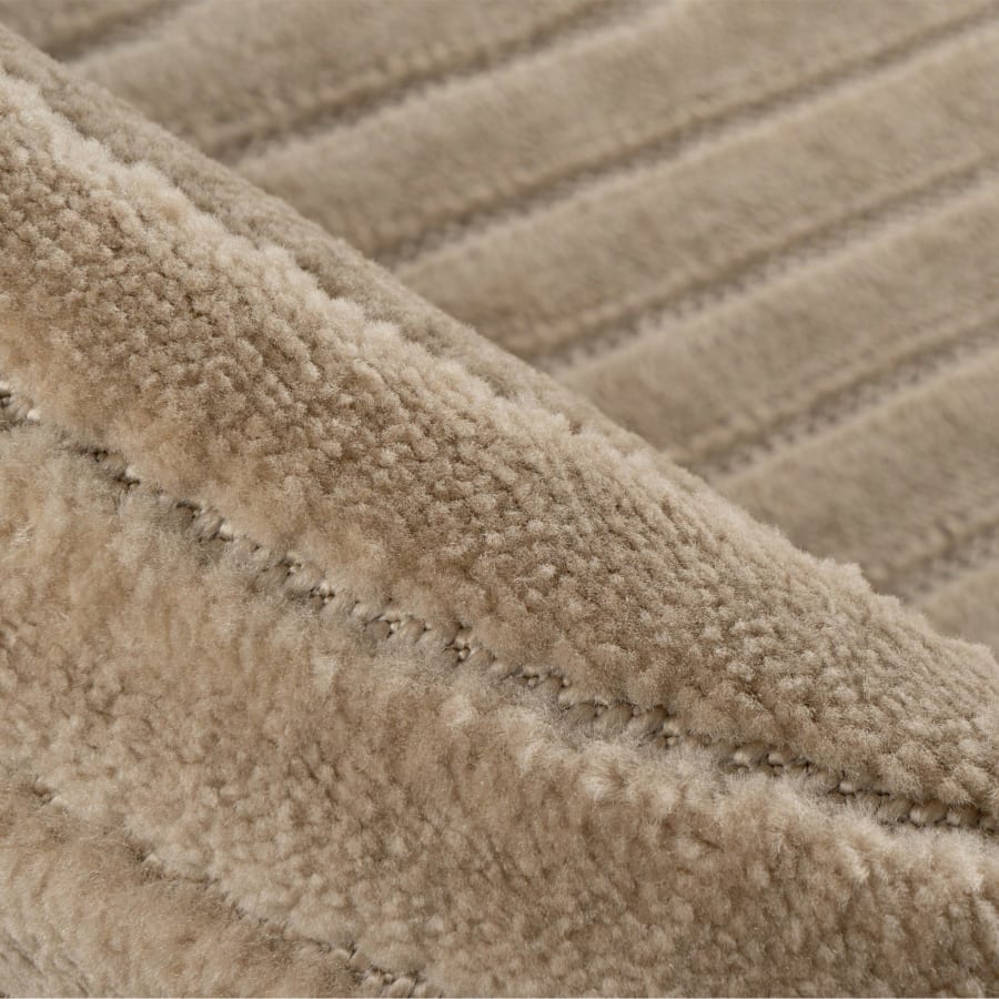 Tapis en tissu doux &agrave; motif en relief beige - 160x230 cm