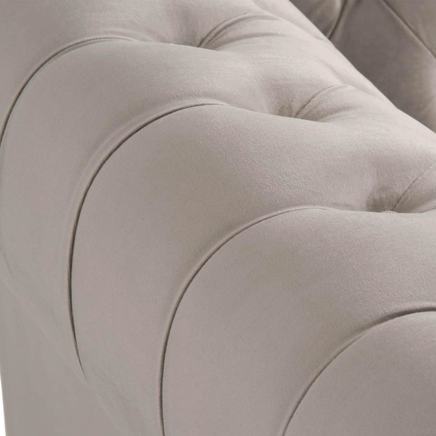 Canapé chesterfield 2 places en velours beige