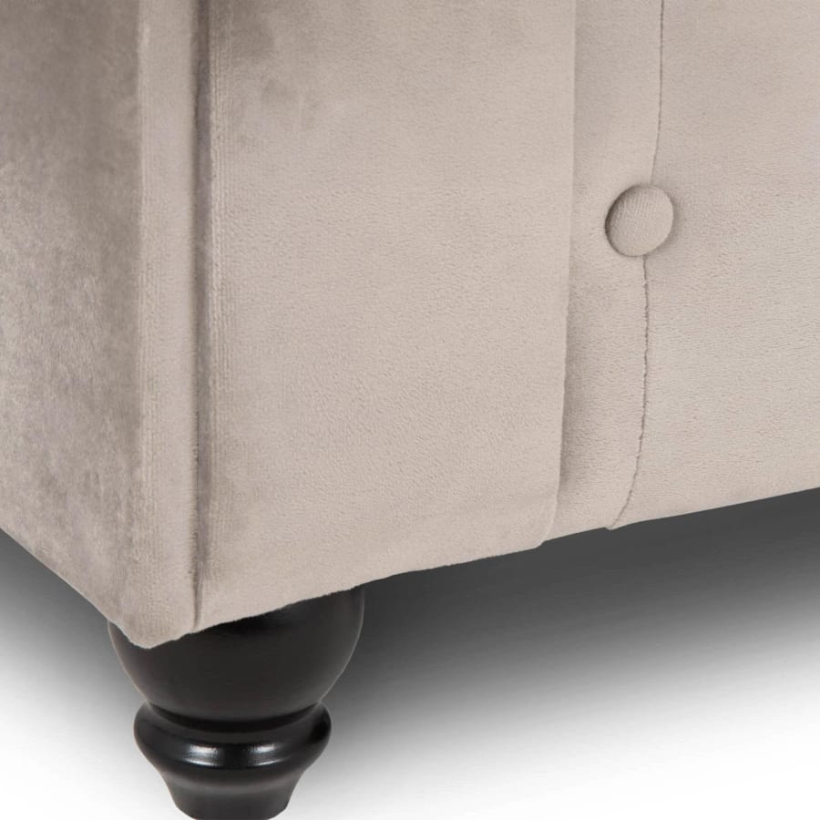 Canapé chesterfield 2 places en velours beige