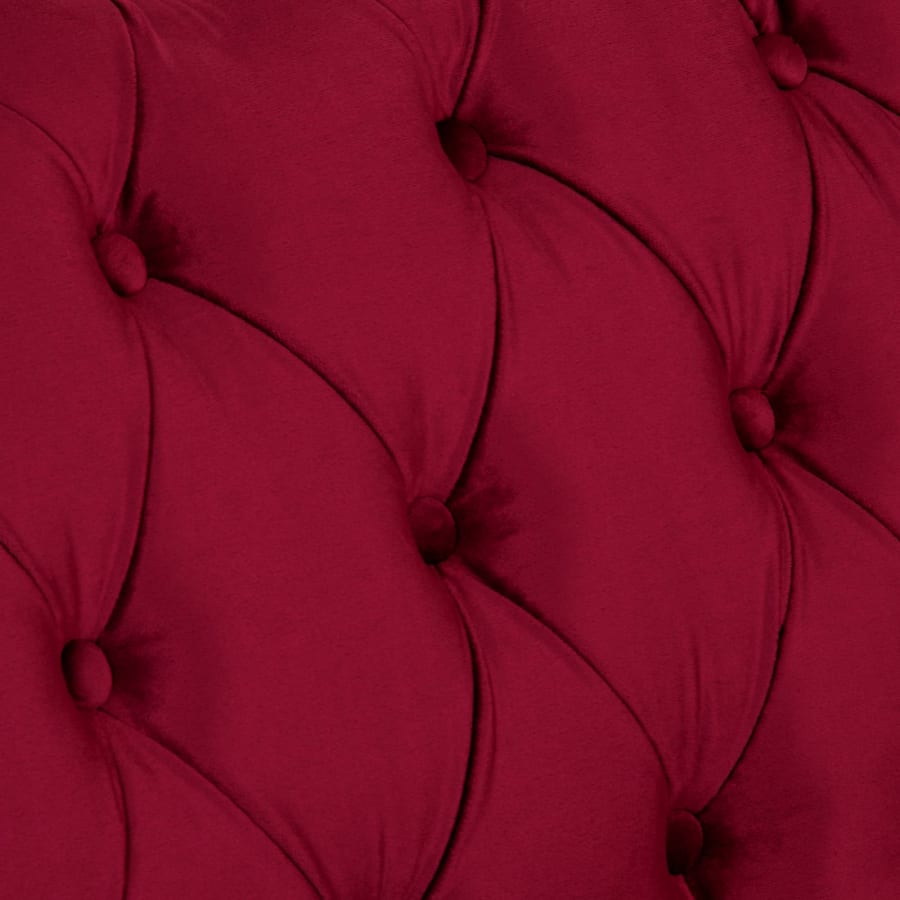 Fauteuil chesterfield en velours rouge