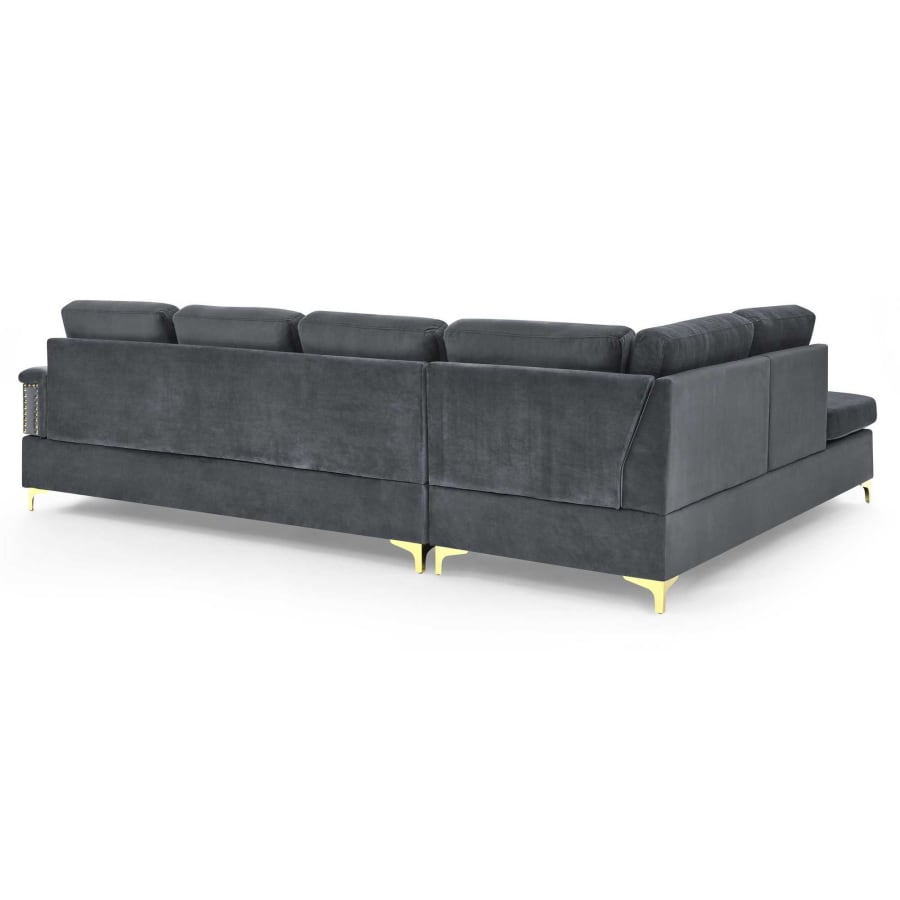 Canap&eacute; d'angle r&eacute;versible en velours gris