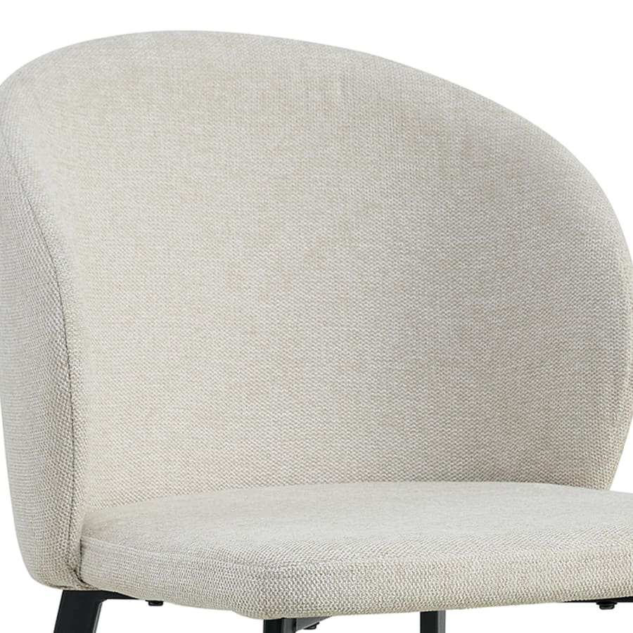 Lot de 2 chaises en tissu beige pi&egrave;tement m&eacute;tal noir