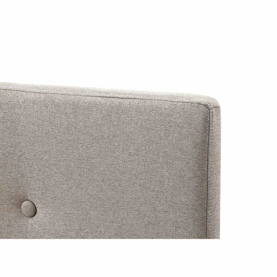 Lit scandinave 140x190 cm en tissu beige