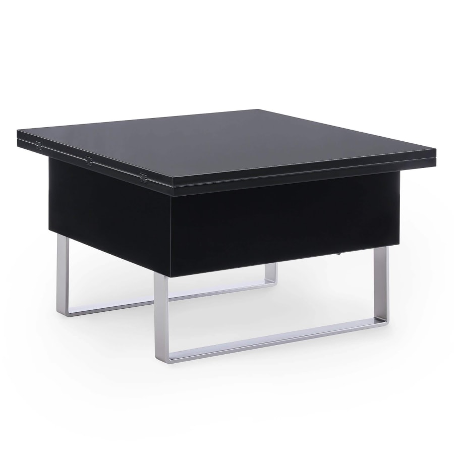 Table basse multifonction relevable laqu&eacute; Noir