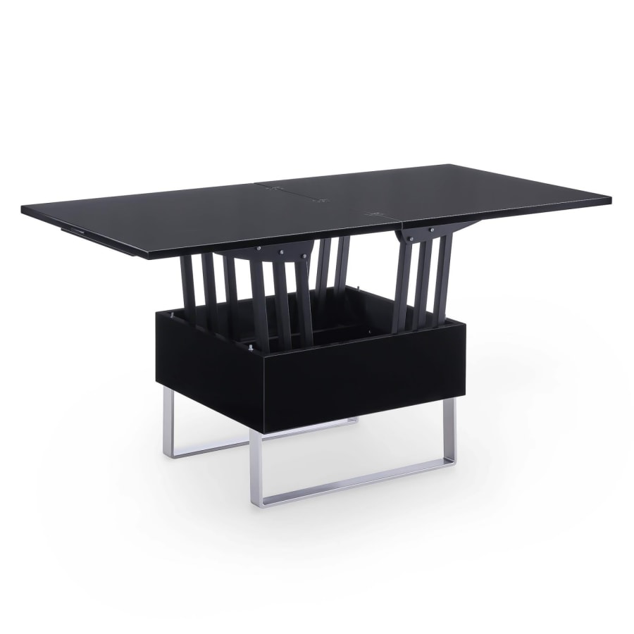 Table basse multifonction relevable laqu&eacute; Noir
