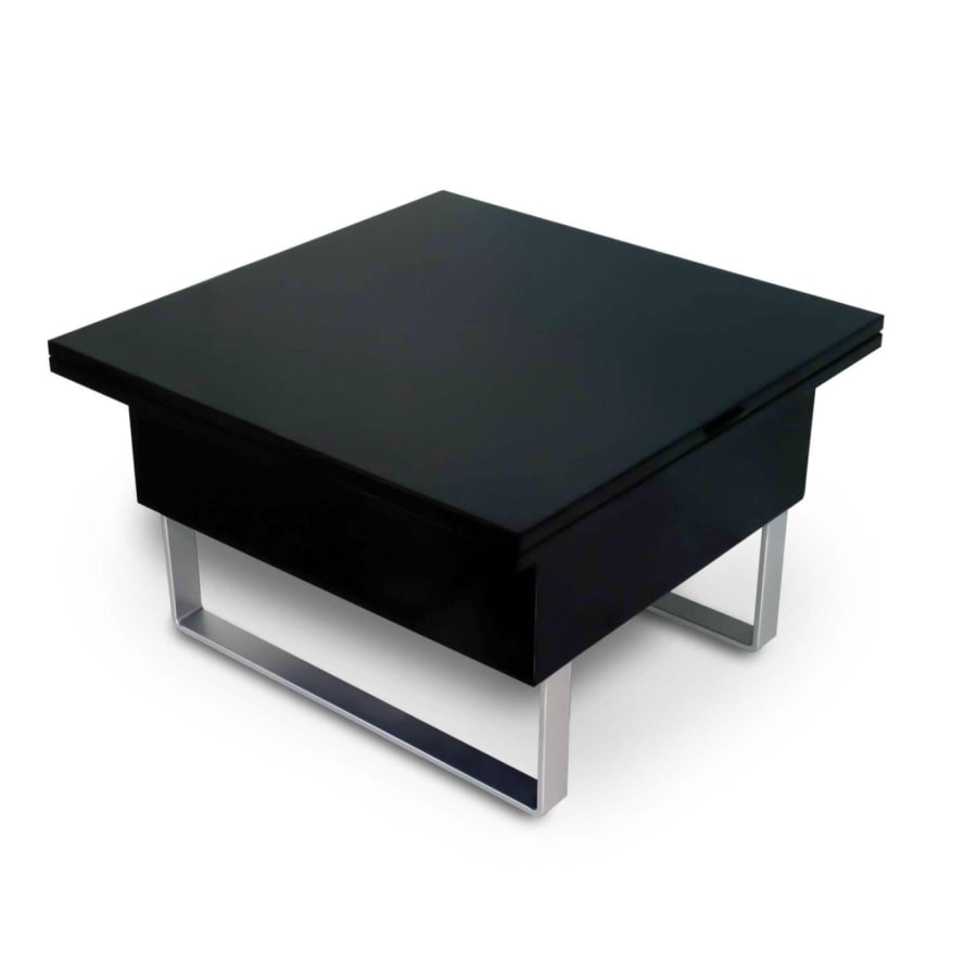 Table basse multifonction relevable laqu&eacute; Noir