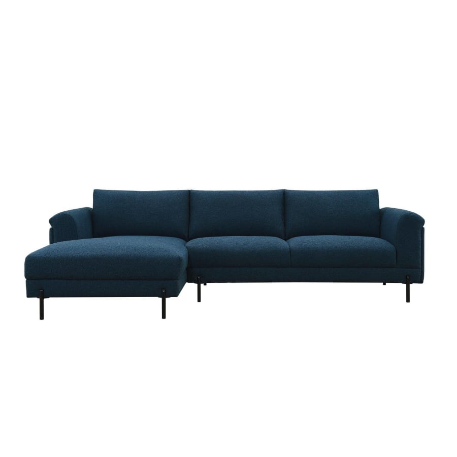 Canapé d'angle en tissu bleu - Angle gauche