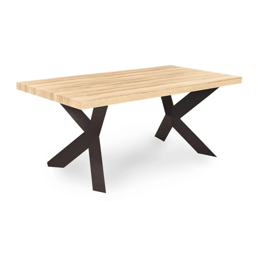 Table à manger en bois et métal piétement design 6 personnes