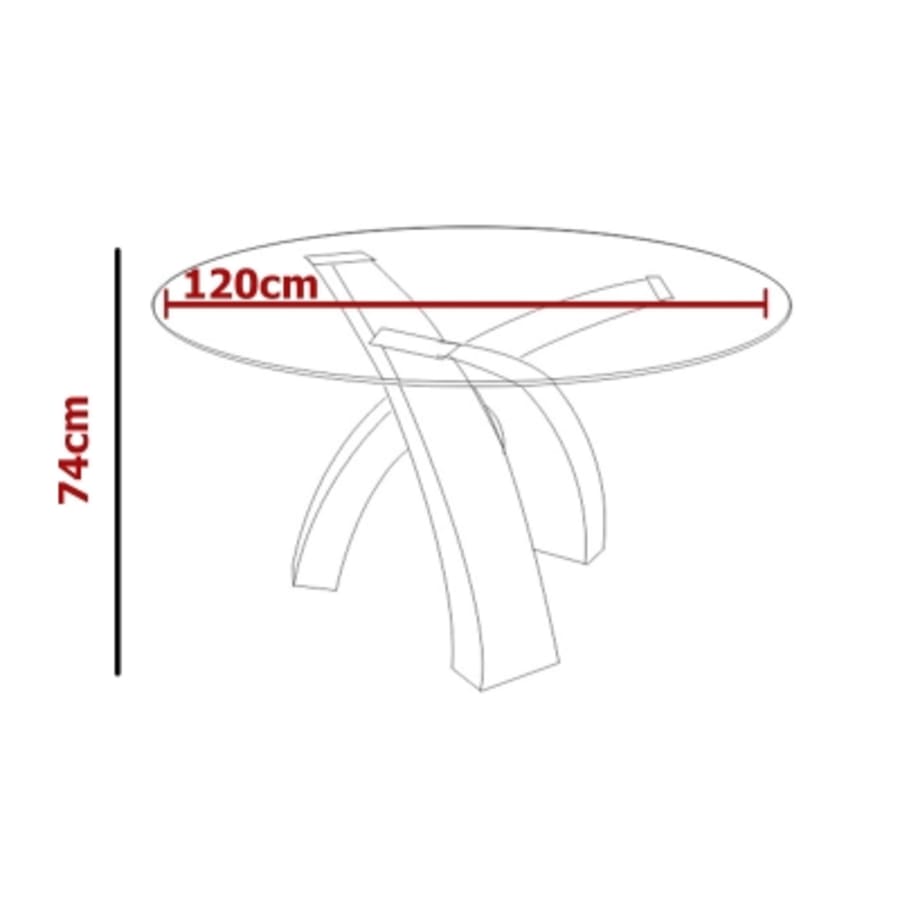 Table à manger ronde en verre avec piétement noir