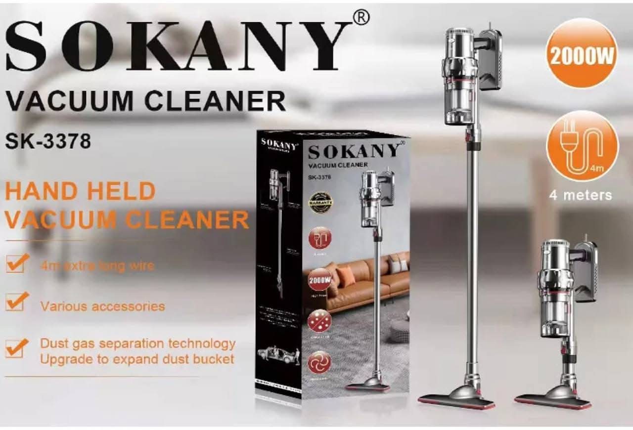 مكنسة كهربائية محمولة SOKANY موديل SK-3378 لتنظيف الأرضيات والستائر والانتريه