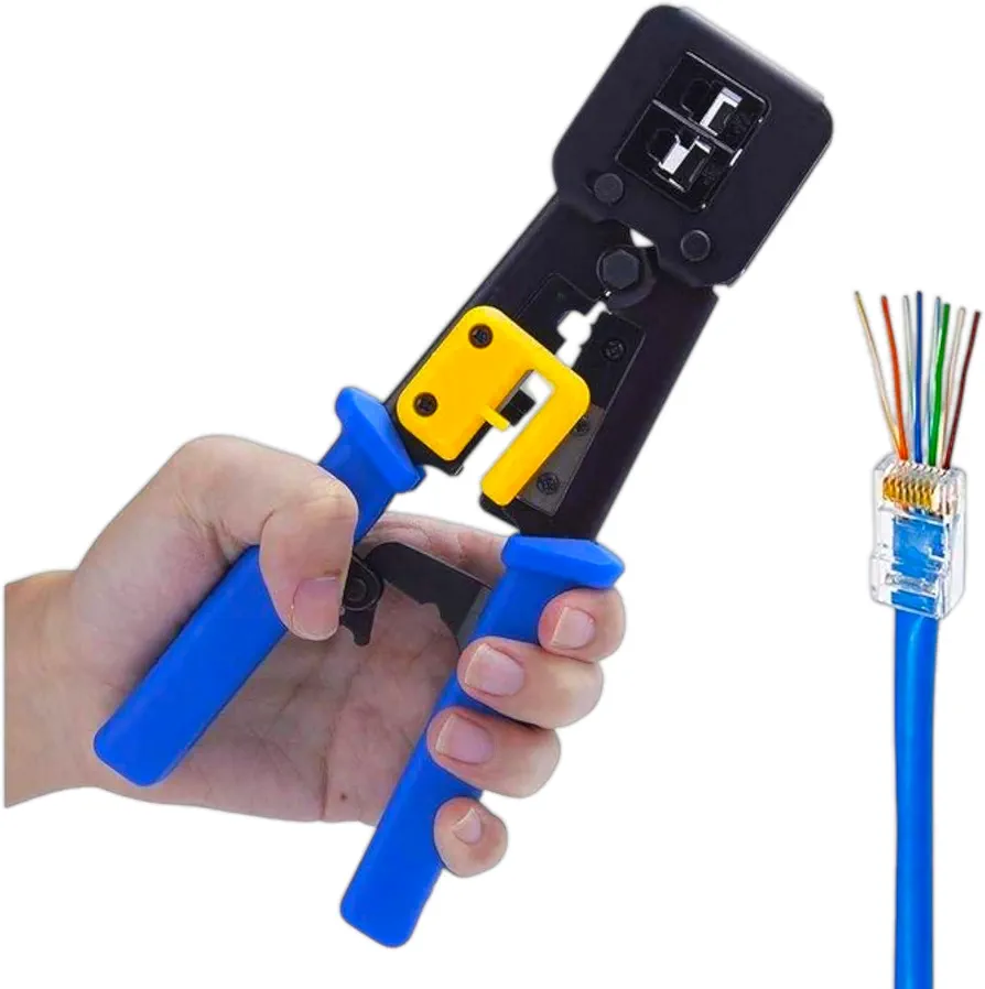 أداة عقص وتوصيل كابلات الإنترنت والاتصالات شديدة التحمل RJ45 / RJ11