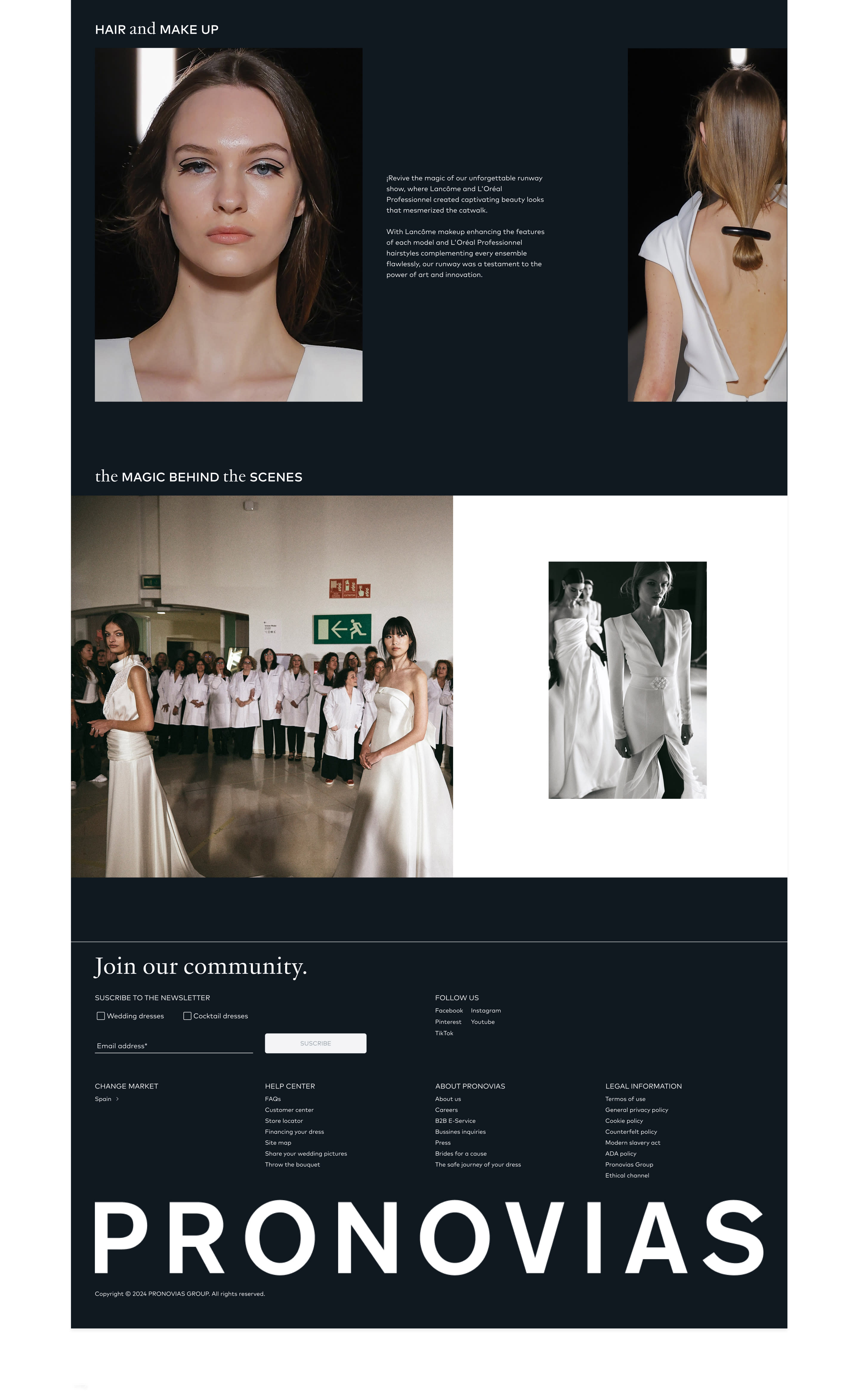Diseño del proyecto de Pronovias fashion show