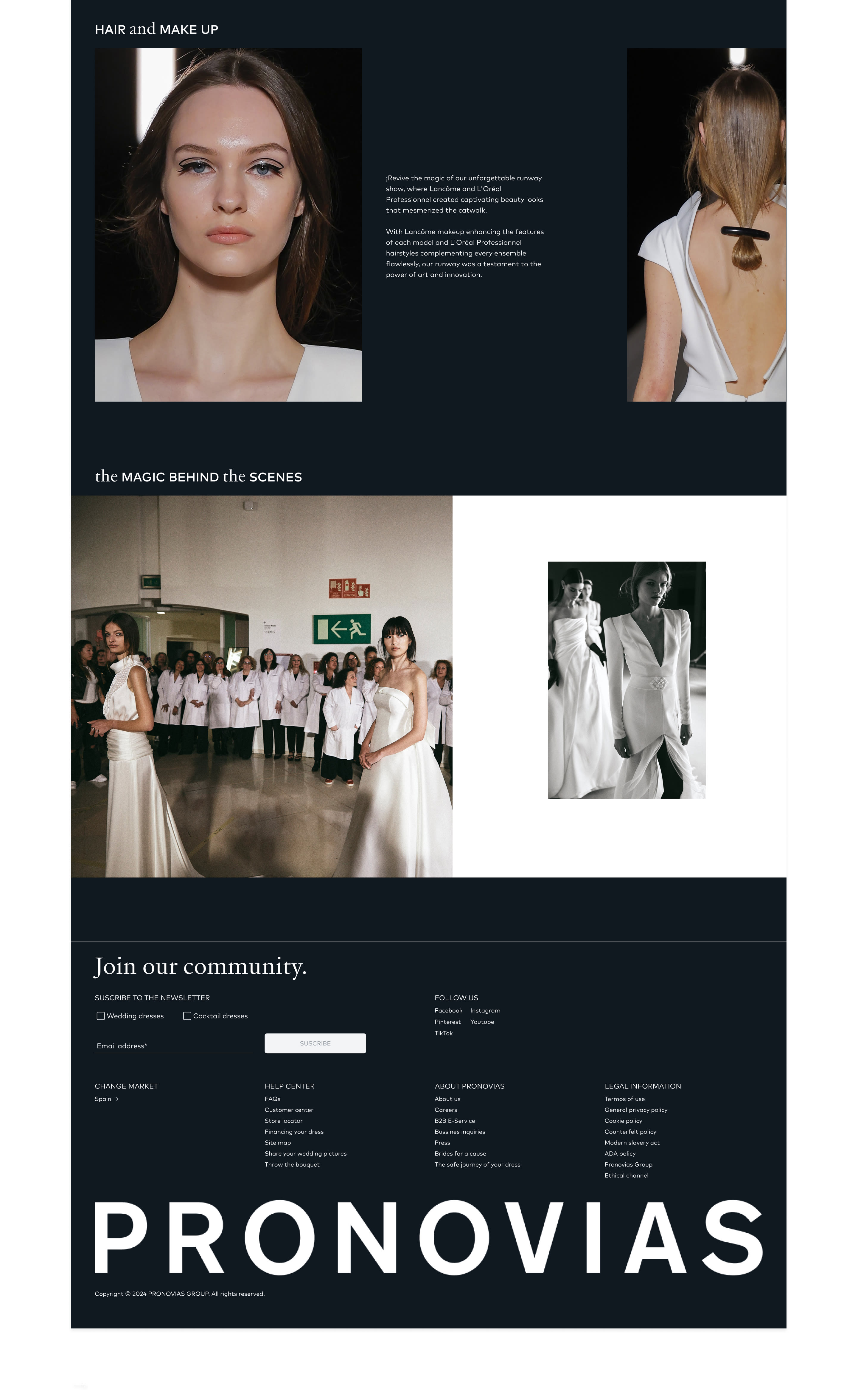 Diseño del proyecto de Pronovias fashion show