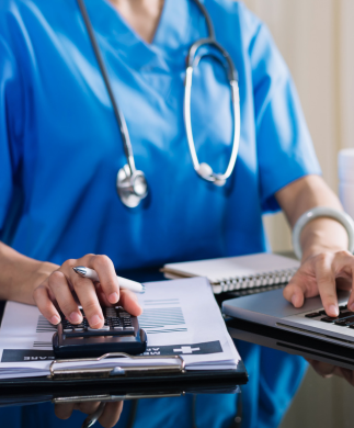Healthcare professional with stethoscope