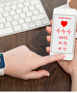 Mobile health app on smartphone