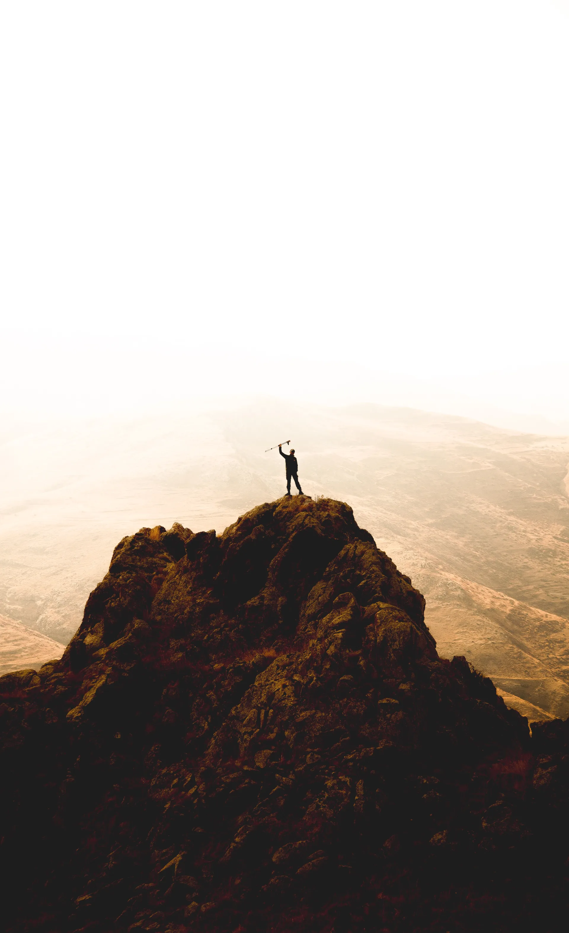 NATUVISIO Hero - Hiker on mountain peak achieving wellness goals