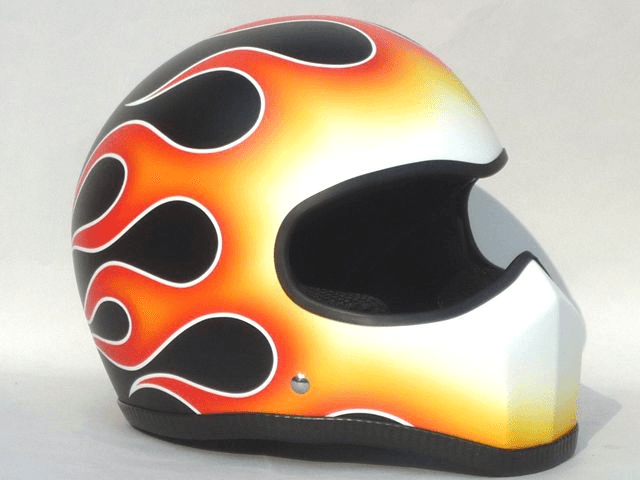 Helmet with Flames