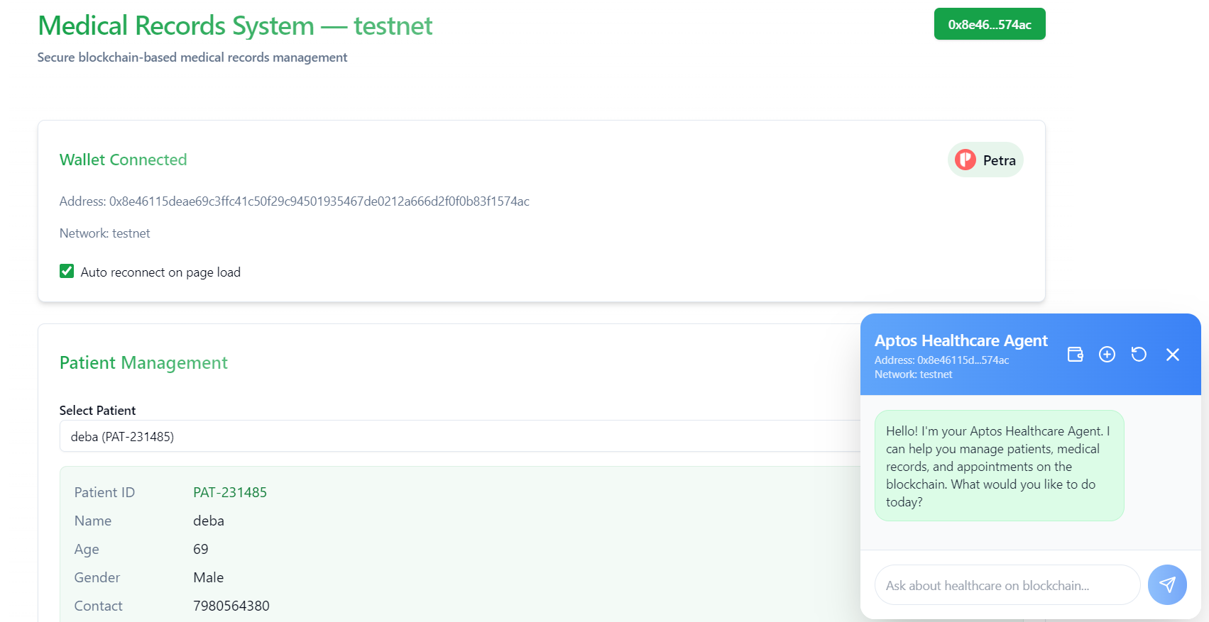 Healthcare Blockchain Application