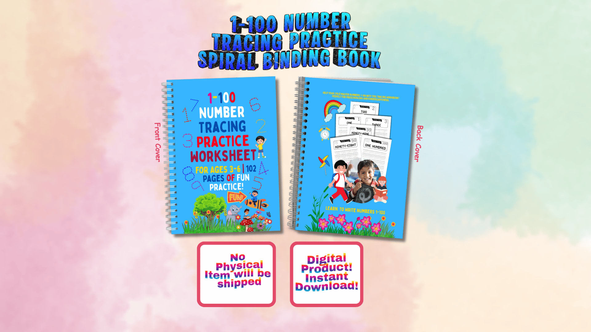 Your number tracing book is ready! Perfect for kids learning to write numbers 1-100