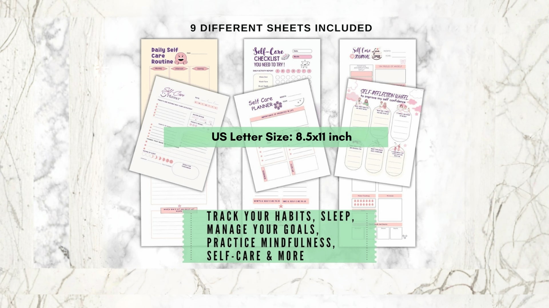 Daily edition self-care planner for tracking routines and habits