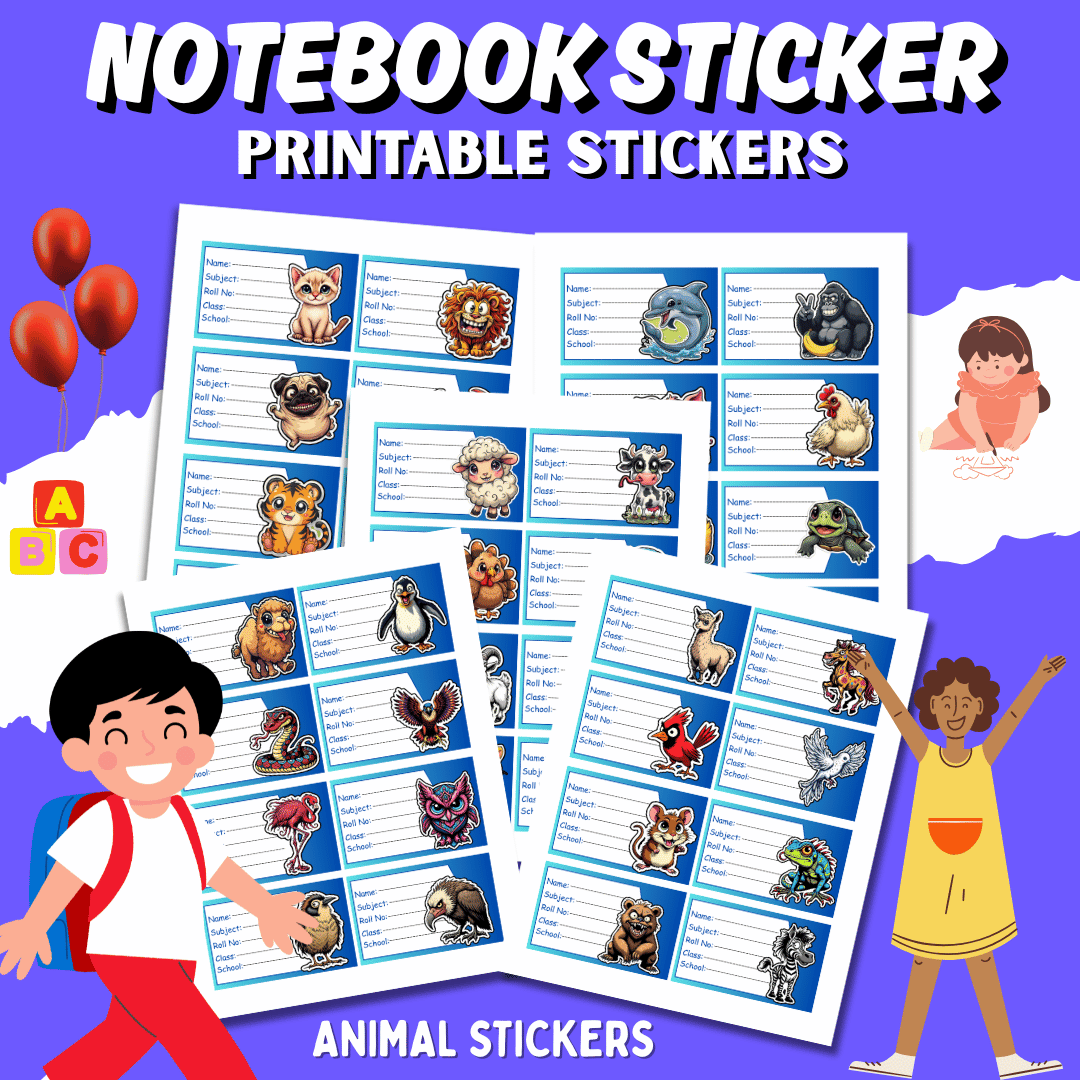 Animal Notebook Stickers