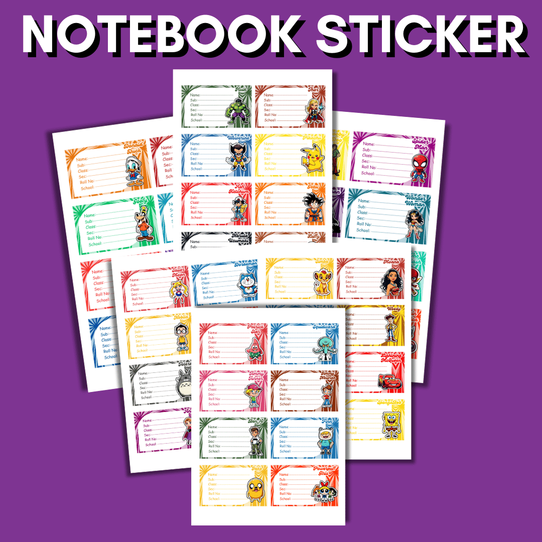 Cartoon Notebook Stickers