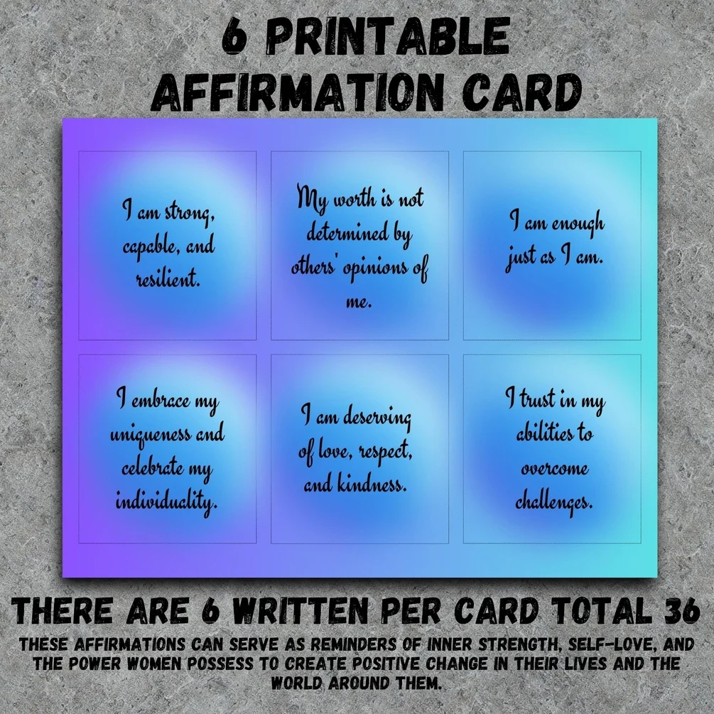 Positive Affirmation Cards for Women