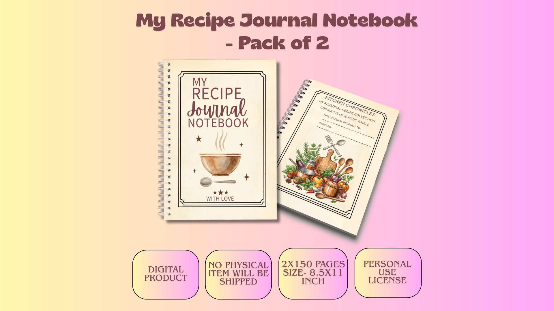 Spiral Binding Recipe Notebook