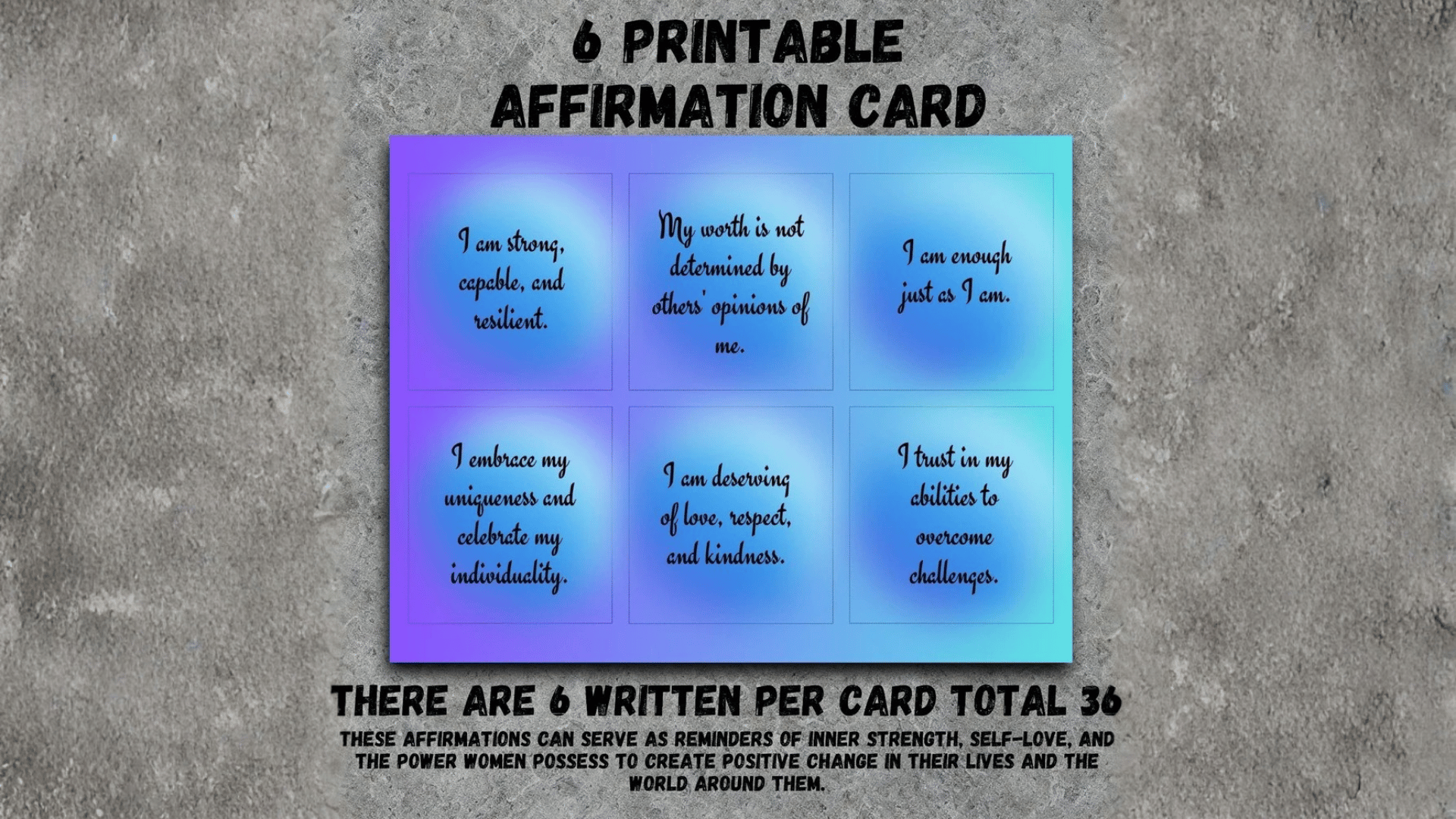 Positive Affirmation Cards for Women