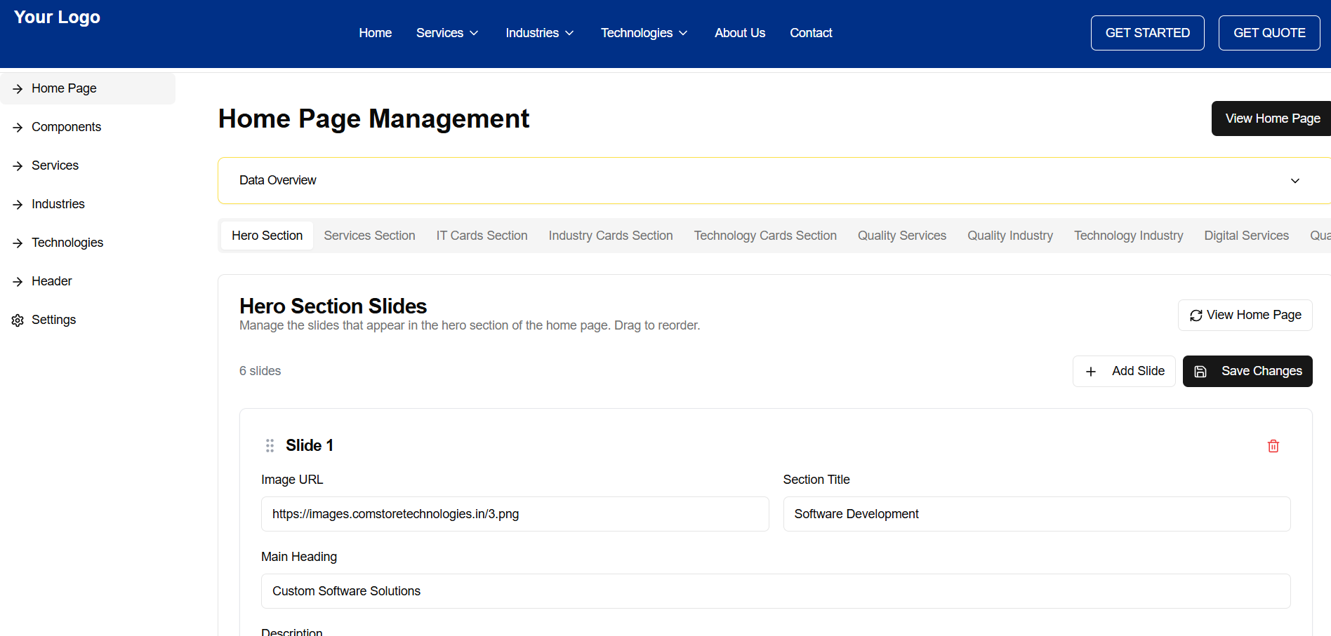 Admin Dashboard