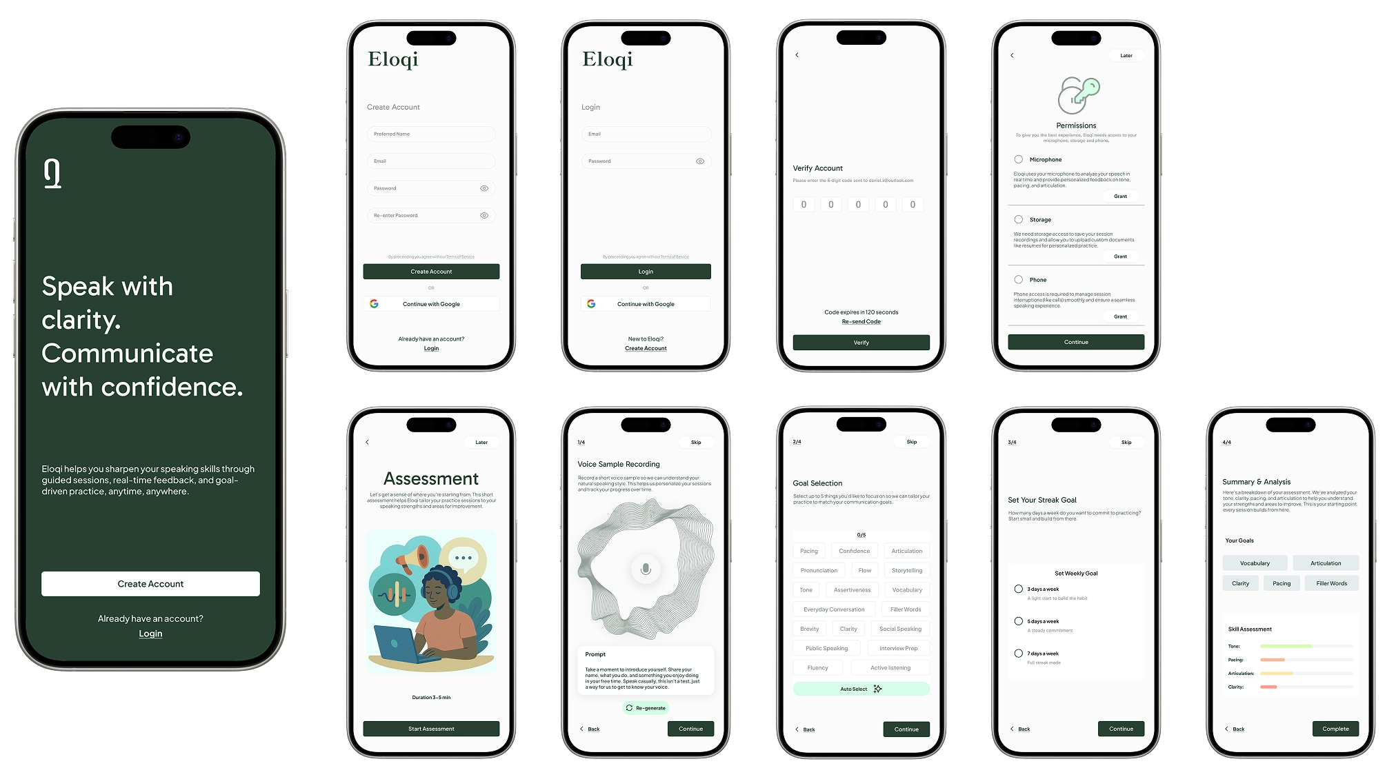 Eloqi mobile screen