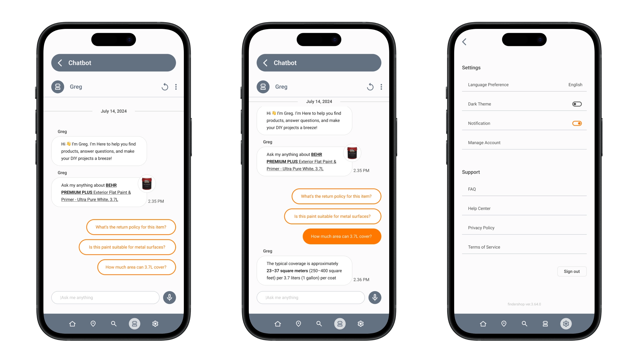 Eloqi mobile screen