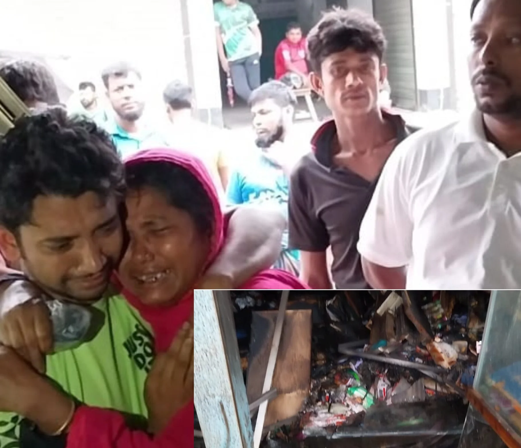 শাহরাস্তি সাহেব বাজারে ৪টি দোকানে আগুন লেগে ১৫ লাখ টাকার ক্ষয়ক্ষতি