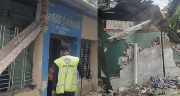 এবার ভাঙা হলো কমিউনিটি পুলিশিং অফিস