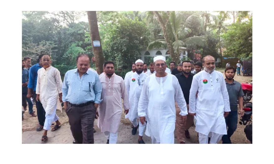 আশিকাটিতে শেখ ফরিদ আহমেদ মানিকের ধানের শীষের গণসংযোগ