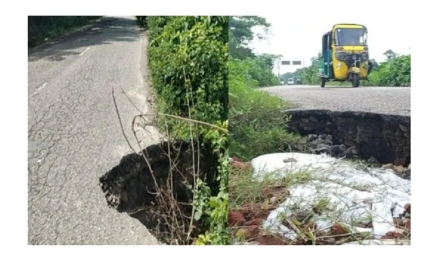 মেঘনা ধনাগোদা ৬৪ কিলোমিটার বেড়িবাঁধ সড়কে দেড় শতাধিক গর্ত!