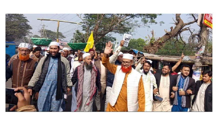 শাহমাহমুদপুর ইউপিতে এড. শাহজাহান মিয়ার দাঁড়িপাল্লা মার্কার গণসংযোগ